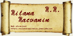 Milana Mačvanin vizit kartica